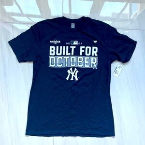 New Men’s New York Yankees Blue Cotton T Shirt Build for October size M